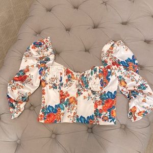 For Love and Lemons Floral crop top